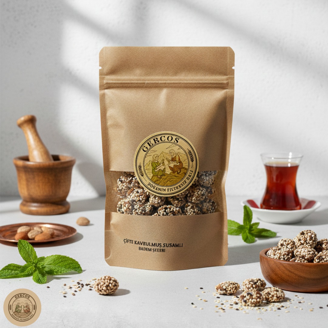 Çifte Kavrulmuş Susamlı Badem Şekeri 500GR - Görsel 3