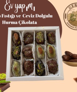 Ev Yapımı Antep Fıstığı ve Ceviz  Dolgulu Hurma Çikolata